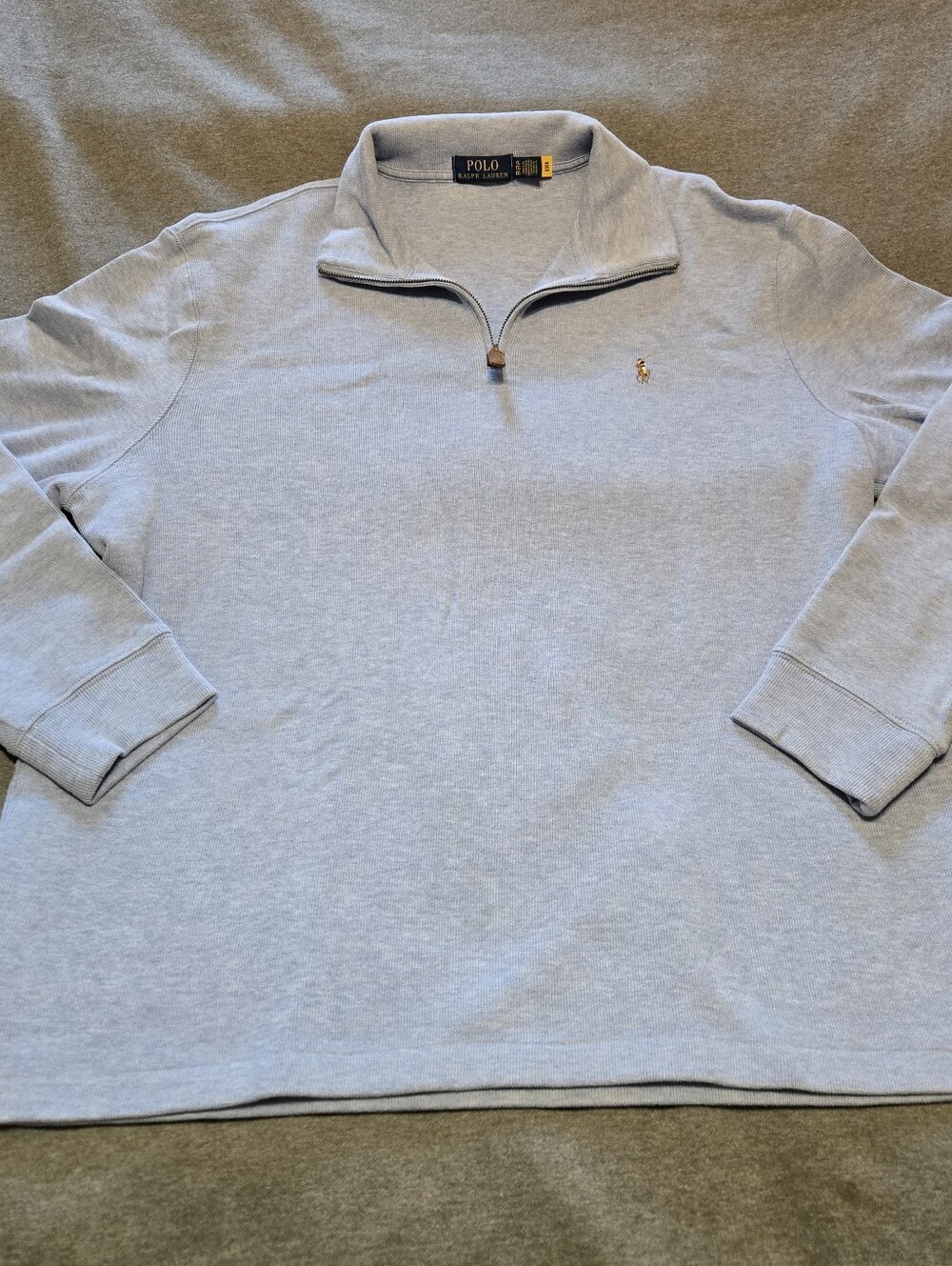 Polo Ralph Lauren Men’s Quarter 1/4 Zip Pullover Light Blue Flesh Pony Size XL